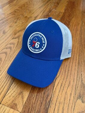 New Era Philadelphia 76ers Blue and White Trucker Hat